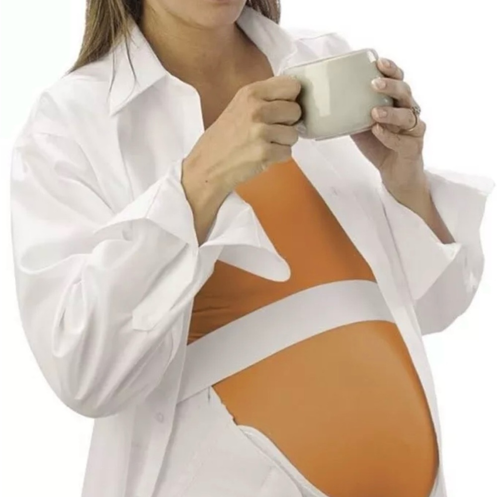Maternity Orange and White Swimsuit medium